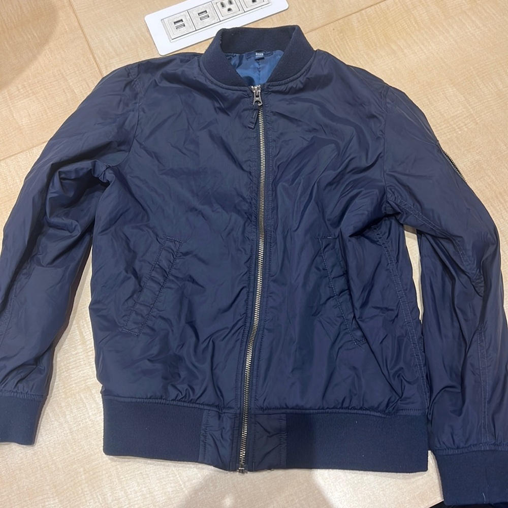 Uniqlo Bomber Navy Blue Waterproof Jacket